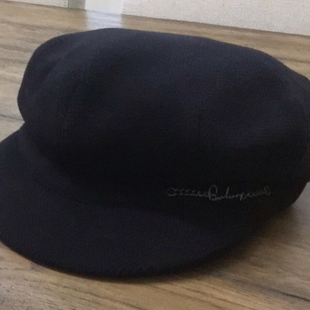 Burberry London Women's Black Wool Newsboy Cap Satin Black Lining Size M - Picture 3 of 7
